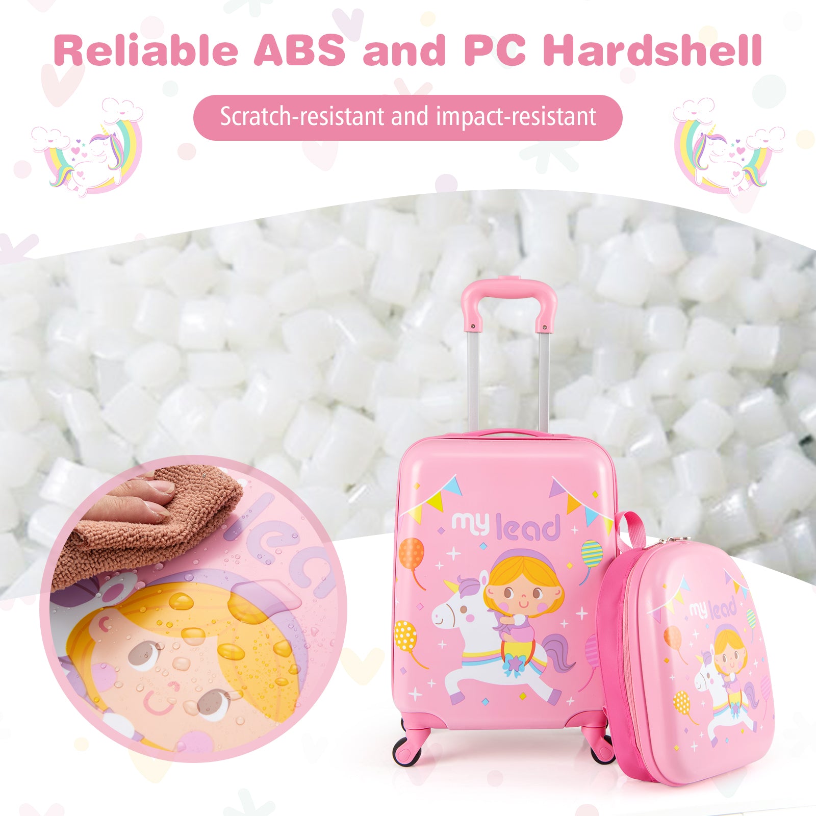 2 PCS Kid Luggage Set With Spinner Wheels for Children Boys Girls, Pink Kids Luggage at Gallery Canada