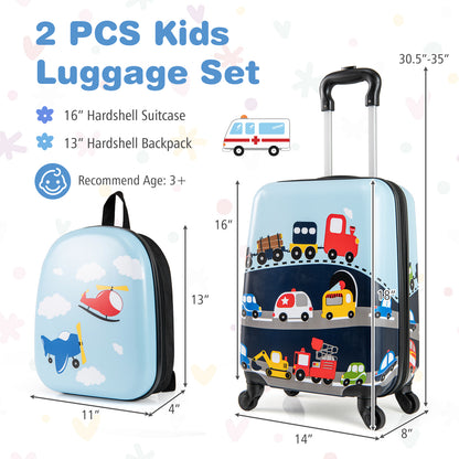 2 PCS Kid Luggage Set With Spinner Wheels for Children Boys Girls, Dark Blue Kids Luggage at Gallery Canada