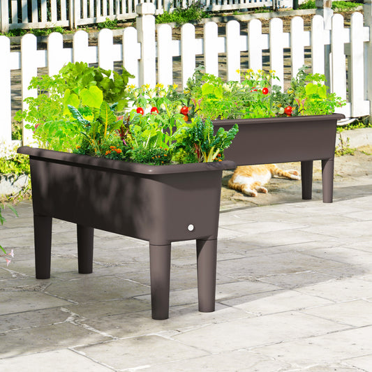 2 Pcs Raised Garden Bed, Self Watering Planter Box, Detachable Legs, Coffee Raised Garden Beds Coffee at Gallery Canada