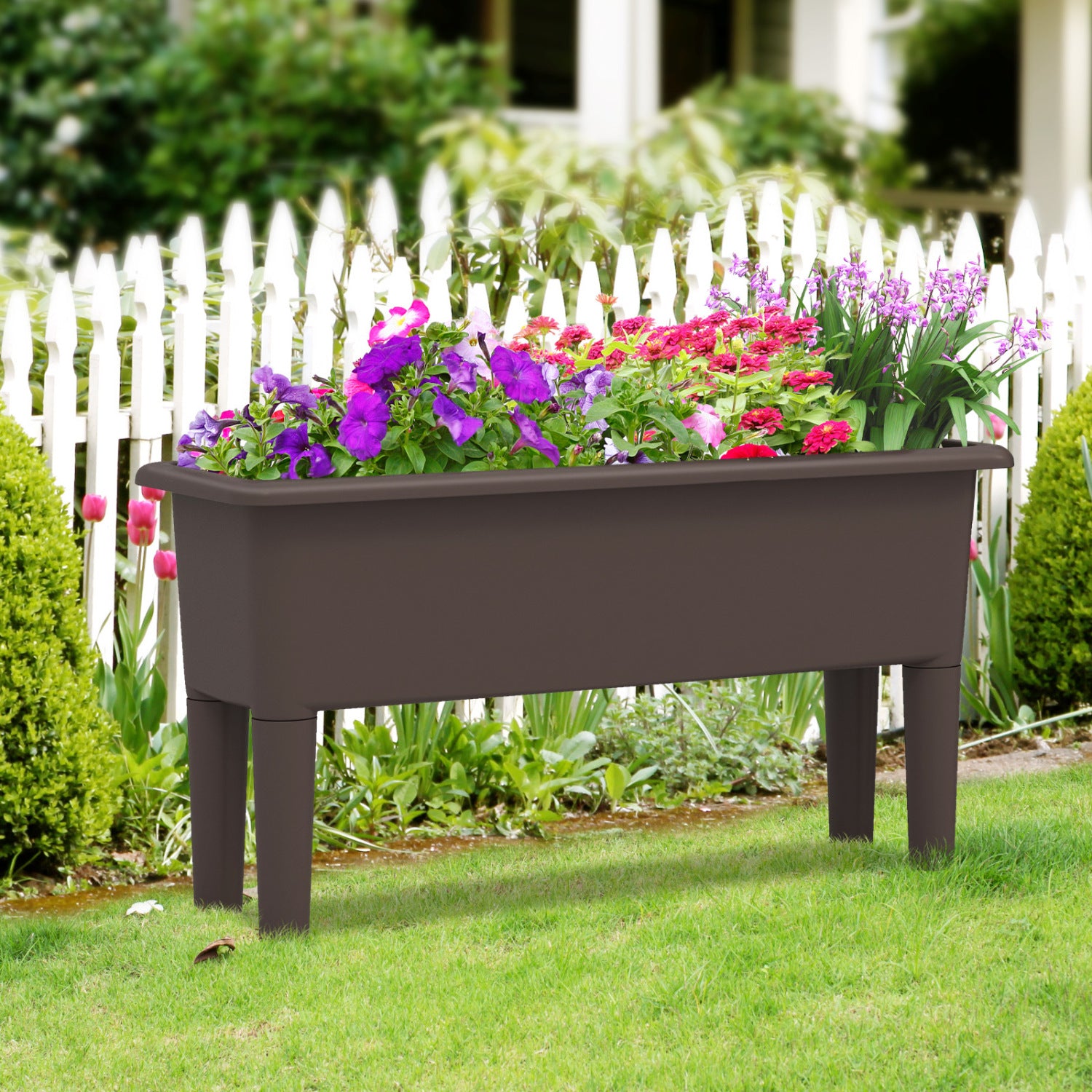 2 Pcs Raised Garden Bed, Self Watering Planter Box, Detachable Legs, Coffee Raised Garden Beds at Gallery Canada