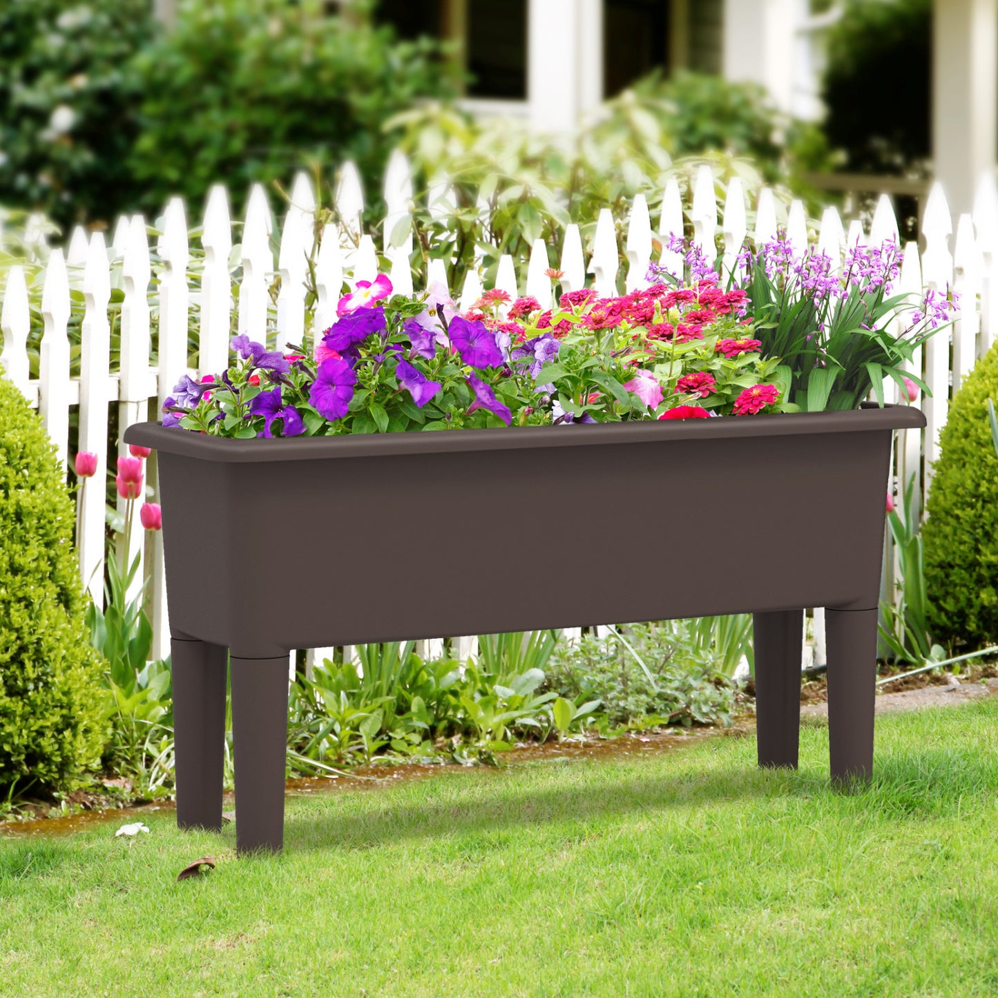 2 Pcs Raised Garden Bed, Self Watering Planter Box, Detachable Legs, Coffee Raised Garden Beds at Gallery Canada