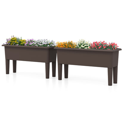 2 Pcs Raised Garden Bed, Self Watering Planter Box, Detachable Legs, Coffee Raised Garden Beds at Gallery Canada