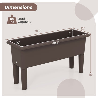2 Pcs Raised Garden Bed, Self Watering Planter Box, Detachable Legs, Coffee Raised Garden Beds at Gallery Canada