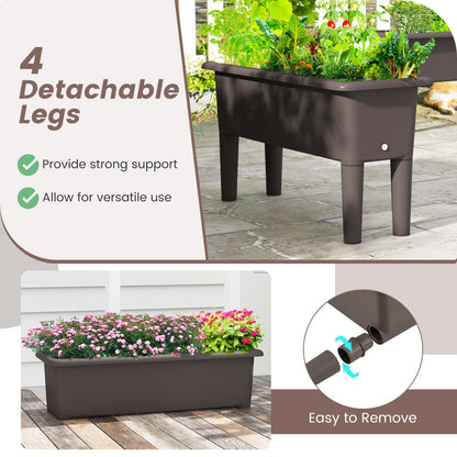 2 Pcs Raised Garden Bed, Self Watering Planter Box, Detachable Legs, Coffee Raised Garden Beds at Gallery Canada
