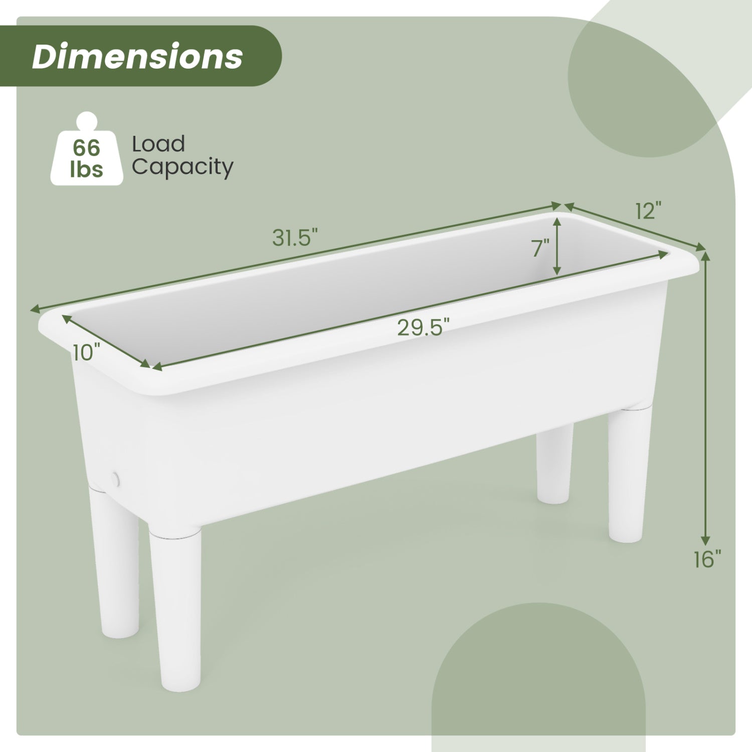 2 PCS Raised Garden Beds, Self-Watering Planter Box, White Raised Garden Beds at Gallery Canada
