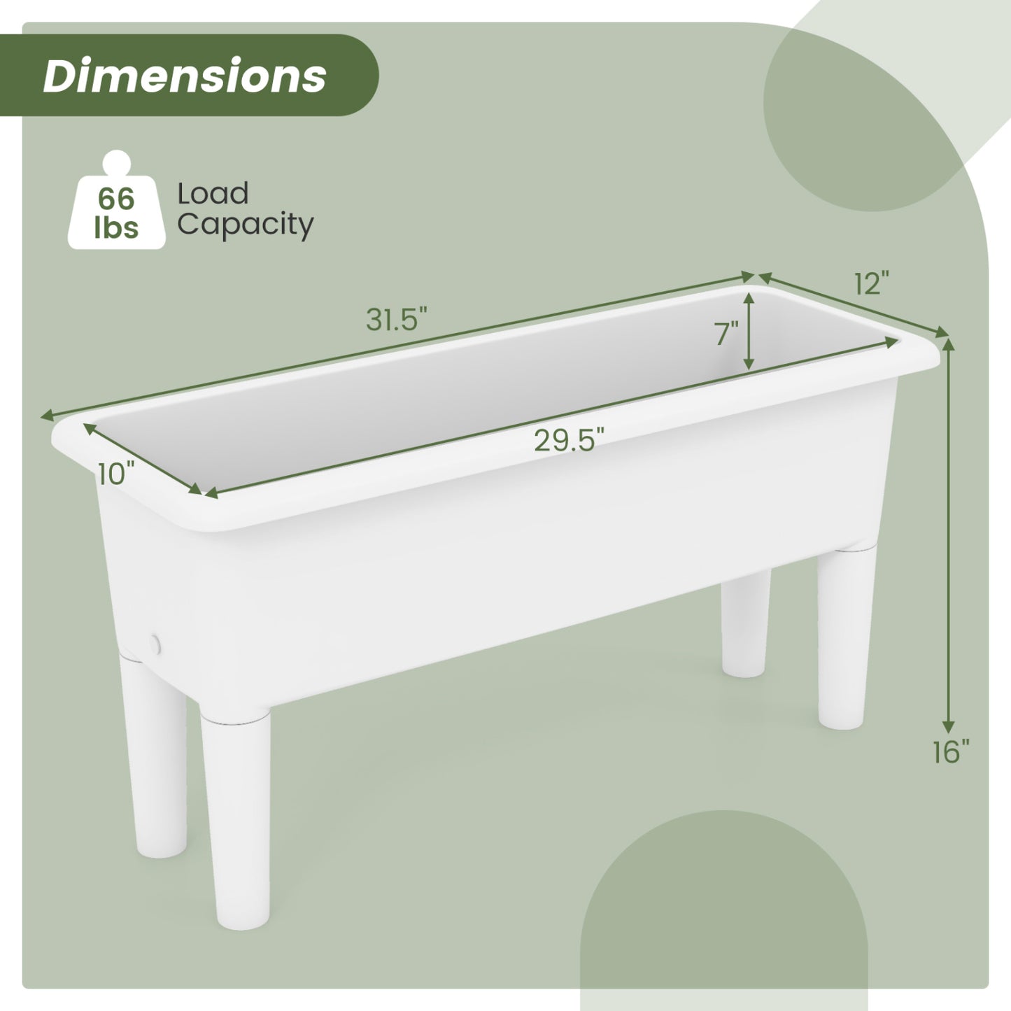 2 PCS Raised Garden Beds, Self-Watering Planter Box, White Raised Garden Beds at Gallery Canada