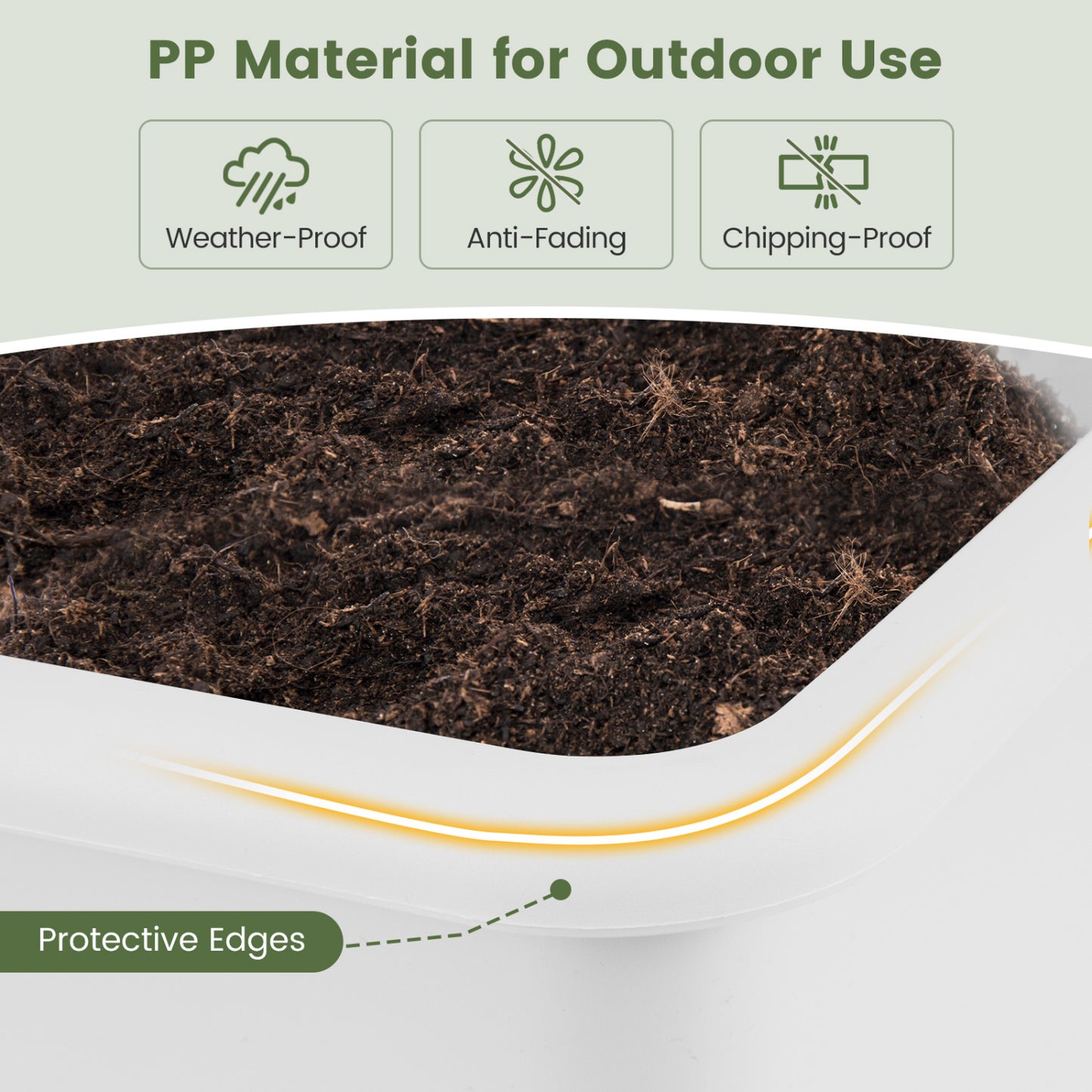 2 PCS Raised Garden Beds, Self-Watering Planter Box, White Raised Garden Beds at Gallery Canada