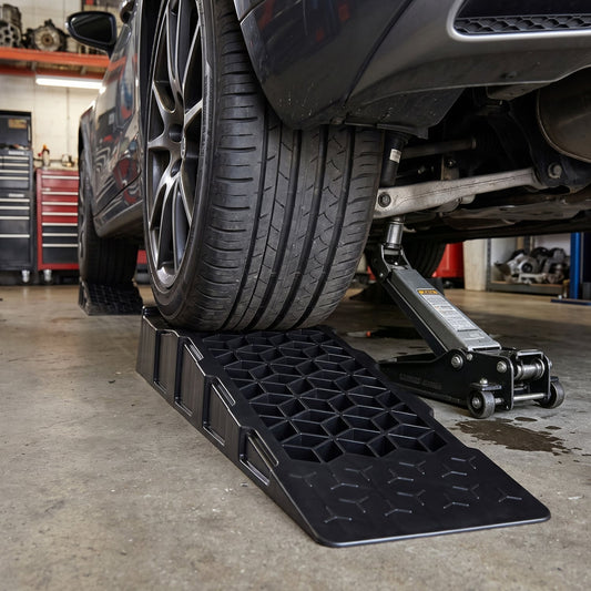 2-Pack 2.5" Lift Low Profile Car Ramps, 22000 Lbs, Black Garages Black at Gallery Canada
