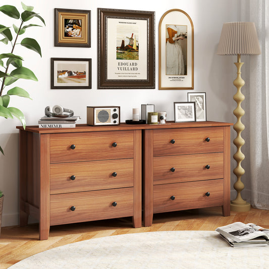 2-Pack 3 Drawer Dresser Chest, Walnut Dressers & Chests Walnut at Gallery Canada