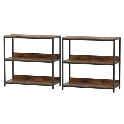 2-Pack 3-Tier Industrial Bookshelf, Rustic Brown Cabinets & Chests at Gallery Canada