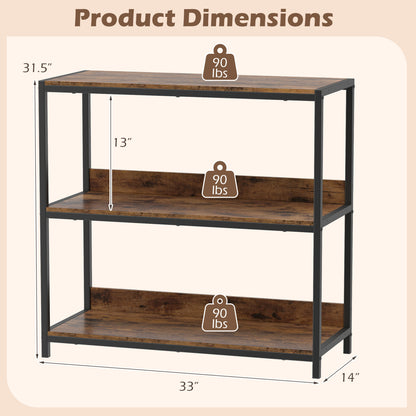 2-Pack 3-Tier Industrial Bookshelf, Rustic Brown Cabinets & Chests at Gallery Canada