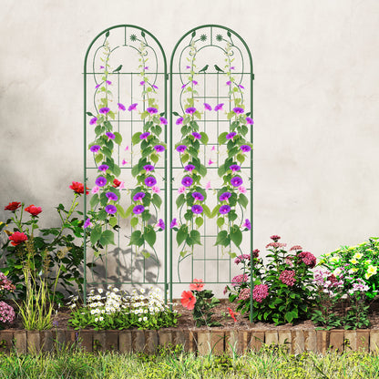 2 Pack 71 x 20 Inch Metal Garden Trellis, Rustproof Plant Support, Green Decorative Fencing & Flooring at Gallery Canada