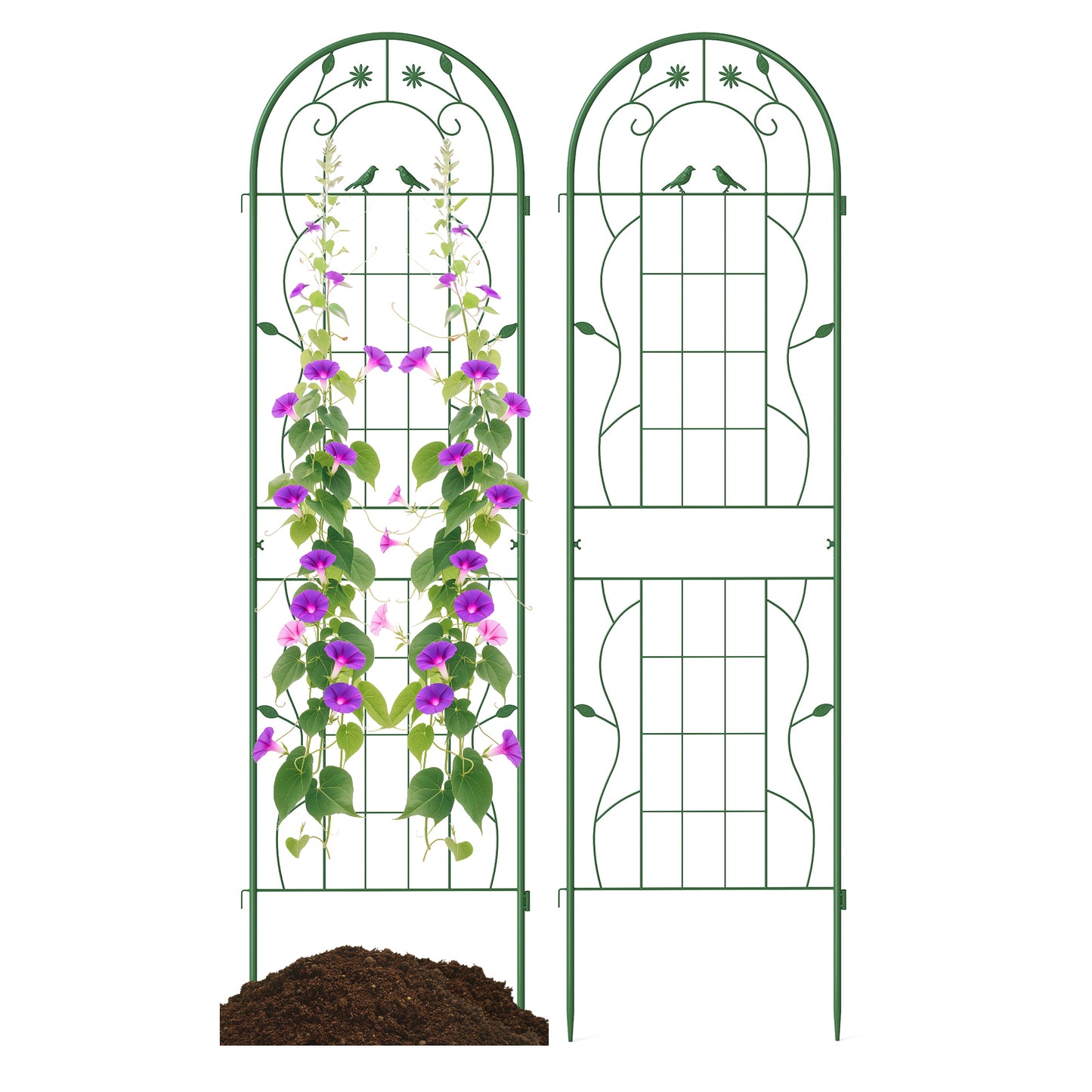 2 Pack 71 x 20 Inch Metal Garden Trellis, Rustproof Plant Support, Green Decorative Fencing & Flooring at Gallery Canada