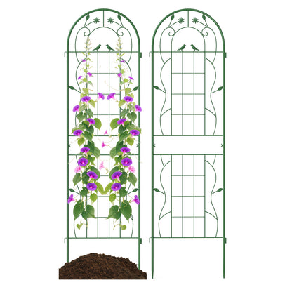 2 Pack 71 x 20 Inch Metal Garden Trellis, Rustproof Plant Support, Green Decorative Fencing & Flooring at Gallery Canada