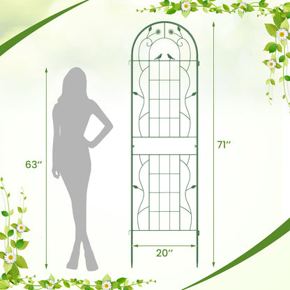 2 Pack 71 x 20 Inch Metal Garden Trellis, Rustproof Plant Support, Green Decorative Fencing & Flooring at Gallery Canada