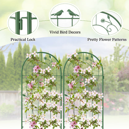 2 Pack 71 x 20 Inch Metal Garden Trellis, Rustproof Plant Support, Green Decorative Fencing & Flooring at Gallery Canada