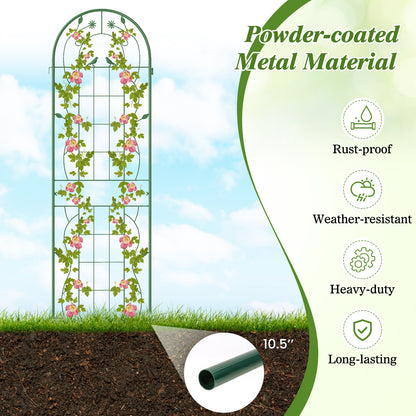 2 Pack 71 x 20 Inch Metal Garden Trellis, Rustproof Plant Support, Green Decorative Fencing & Flooring at Gallery Canada