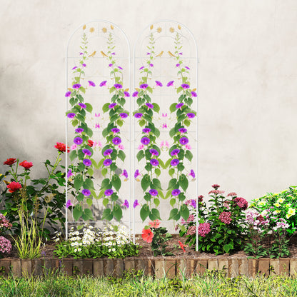 2 Pack 71 x 20 Inch Metal Garden Trellis, Rustproof Plant Support, White Decorative Fencing & Flooring at Gallery Canada