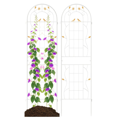 2 Pack 71 x 20 Inch Metal Garden Trellis, Rustproof Plant Support, White Decorative Fencing & Flooring at Gallery Canada