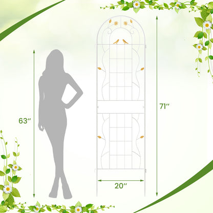 2 Pack 71 x 20 Inch Metal Garden Trellis, Rustproof Plant Support, White Decorative Fencing & Flooring at Gallery Canada