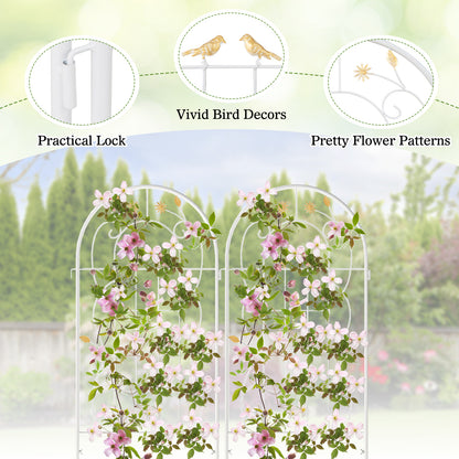 2 Pack 71 x 20 Inch Metal Garden Trellis, Rustproof Plant Support, White Decorative Fencing & Flooring at Gallery Canada