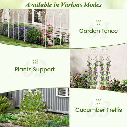 2 Pack 71 x 20 Inch Metal Garden Trellis, Rustproof Plant Support, White Decorative Fencing & Flooring at Gallery Canada