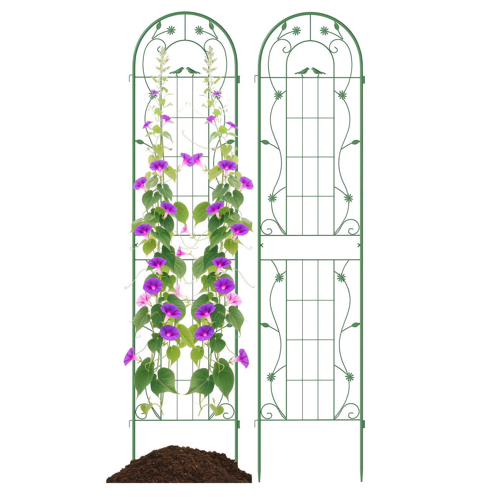 2 Pack 86.5 x 20 Inches Metal Garden Trellis, Green Decorative Fencing & Flooring Green at Gallery Canada