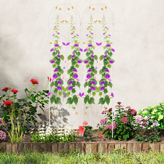 2 Pack 86.5 x 20 Inches Metal Garden Trellis, White Decorative Fencing & Flooring White at Gallery Canada