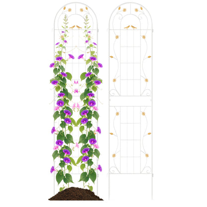 2 Pack 86.5 x 20 Inches Metal Garden Trellis, White Decorative Fencing & Flooring White at Gallery Canada