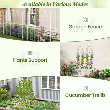 2 Pack 86.5 x 20 Inches Metal Garden Trellis, White Decorative Fencing & Flooring at Gallery Canada