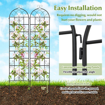 2 Pack 86"X20" Metal Garden Trellis For Climbing Plants Plant Supports at Gallery Canada