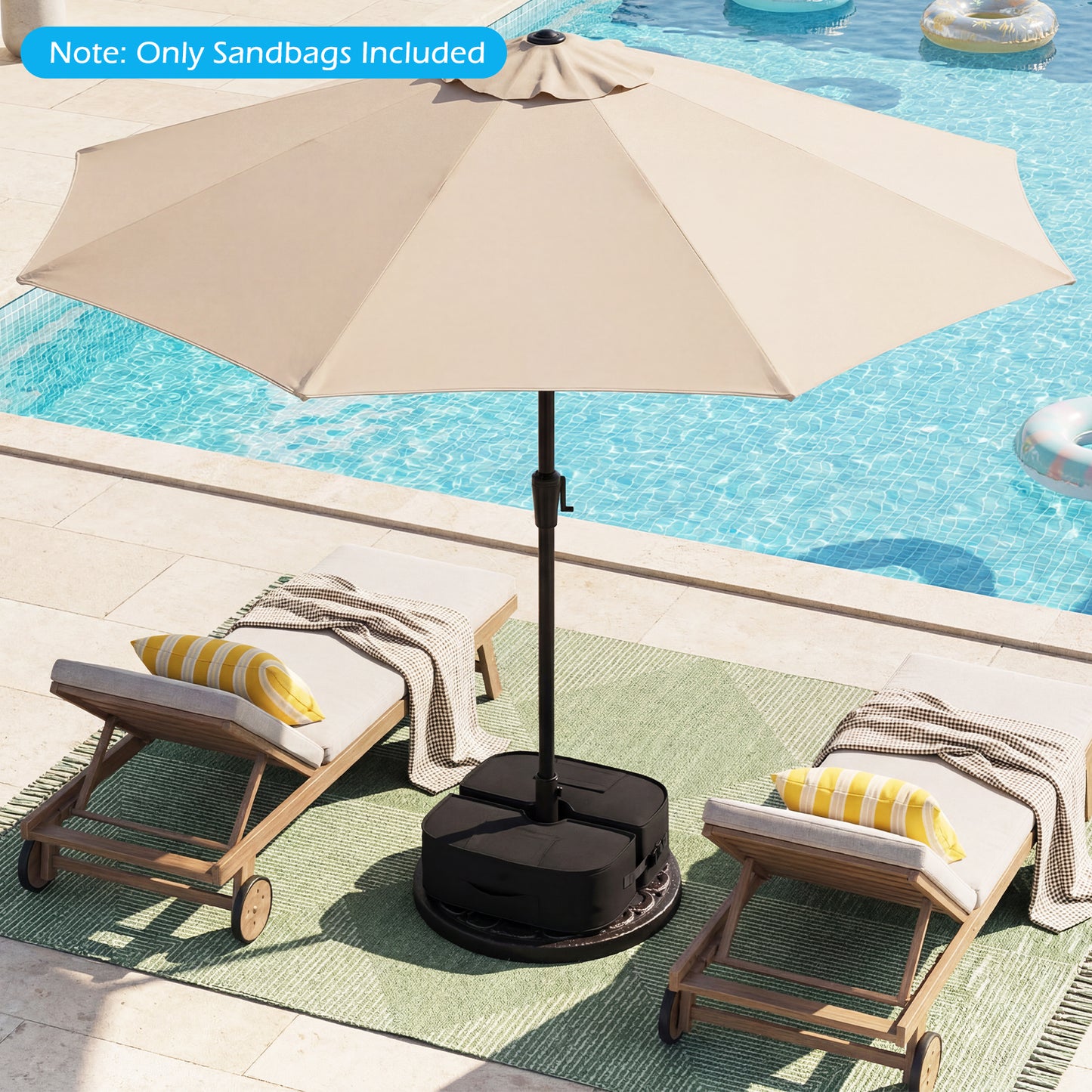 2-Pack 90 LBS Umbrella Base Weight Sandbags, Black Outdoor Umbrella Bases at Gallery Canada