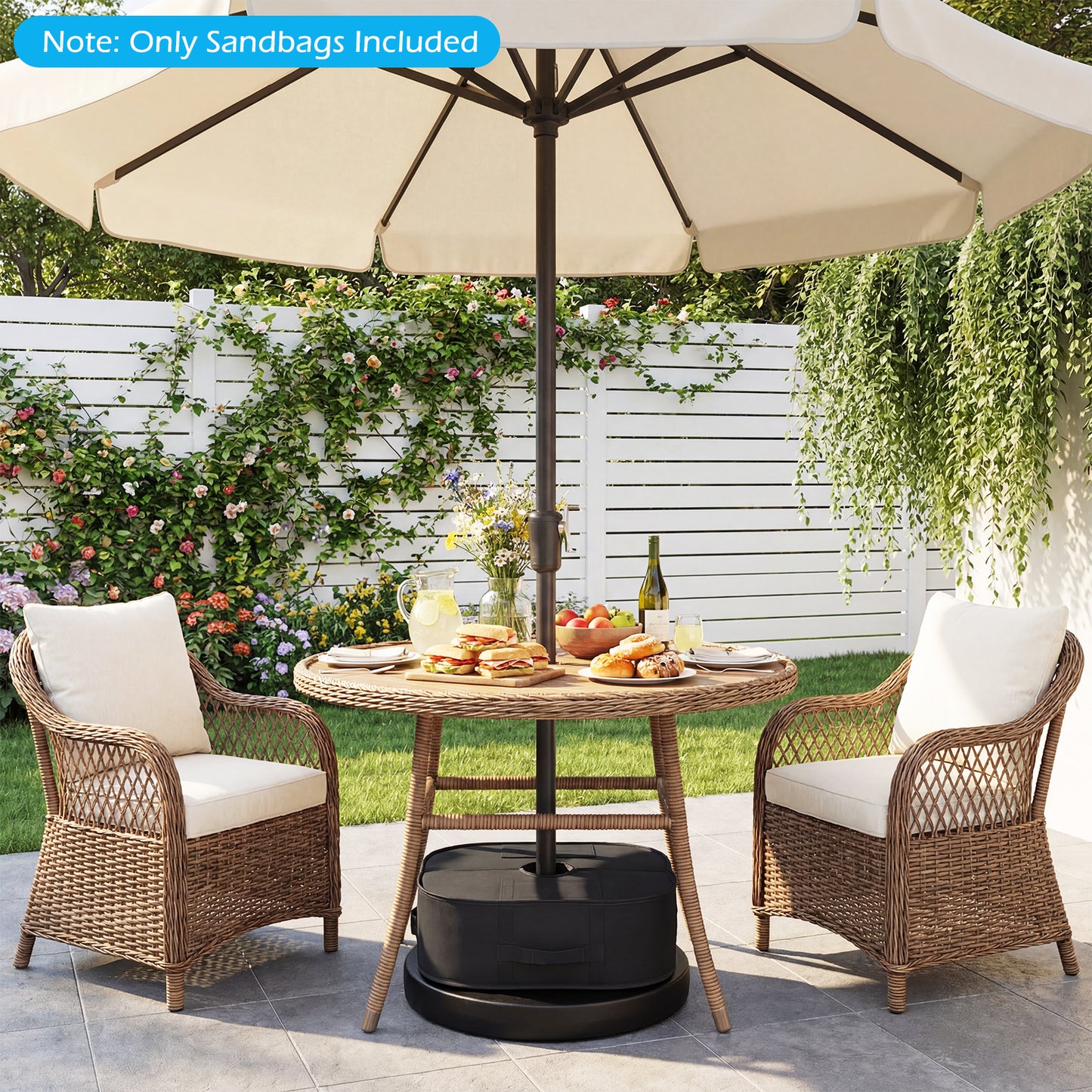 2-Pack 90 LBS Umbrella Base Weight Sandbags, Black Outdoor Umbrella Bases at Gallery Canada