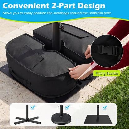 2-Pack 90 LBS Umbrella Base Weight Sandbags, Black Outdoor Umbrella Bases at Gallery Canada
