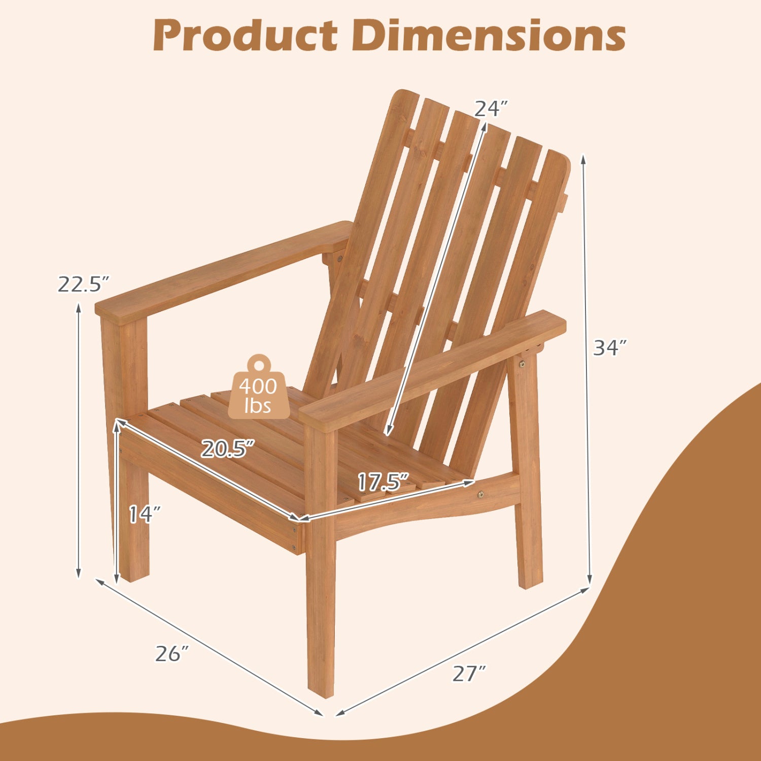 Acacia Wood Outdoor Chair with Slatted Backrest, 2 Pack Patio Dining Chairs at Gallery Canada