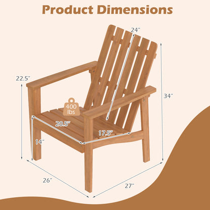 Acacia Wood Outdoor Chair with Slatted Backrest, 2 Pack Patio Dining Chairs at Gallery Canada