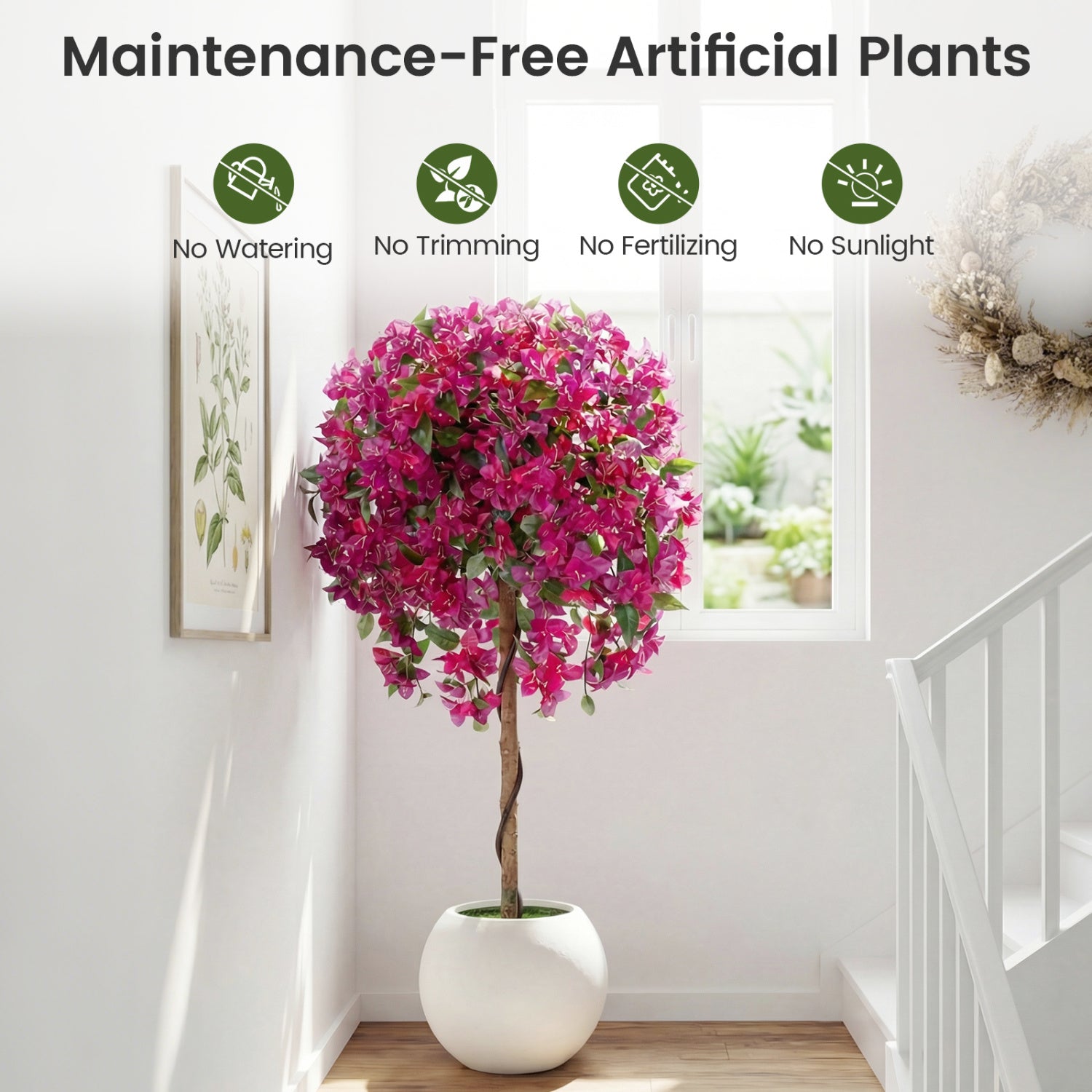 Artificial Azalea Trees, 2 Pack, Vivid Blooming Flowers Faux Plants at Gallery Canada
