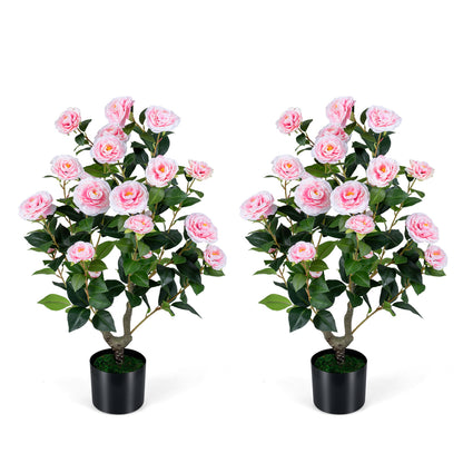 Artificial Camellia Tree, 2-Pack, Pink Faux Plants at Gallery Canada