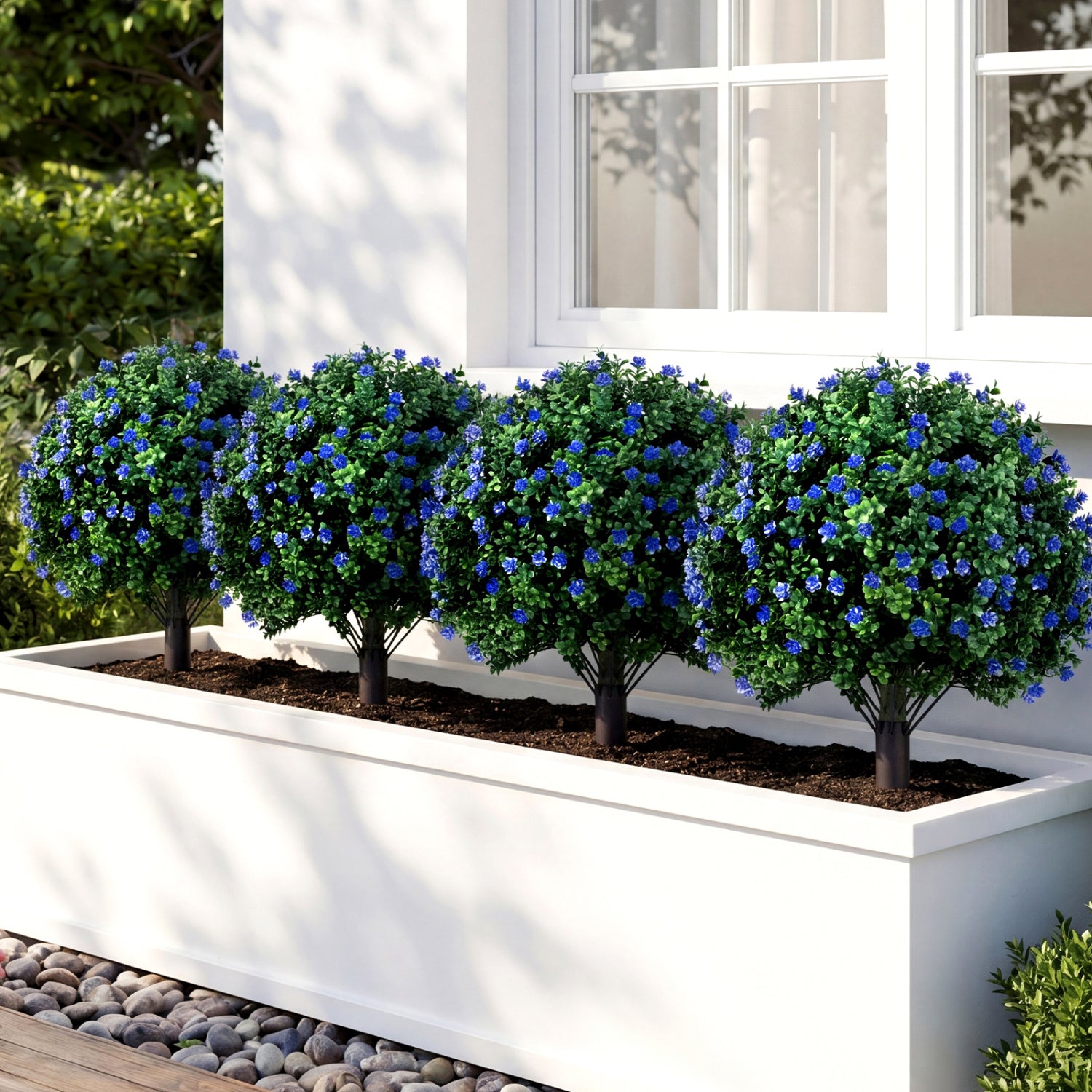 2 Pack Artificial Camellia Boxwood Topiary Ball Trees Faux Plants at Gallery Canada