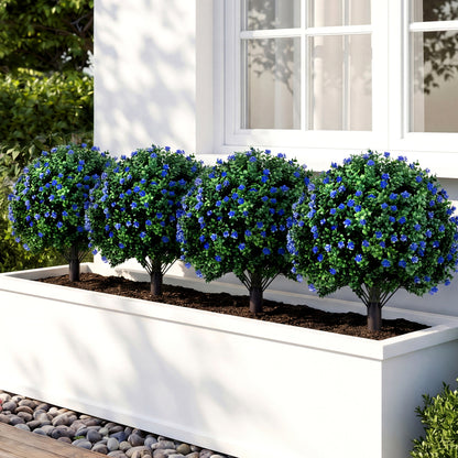 2 Pack Artificial Camellia Boxwood Topiary Ball Trees Faux Plants at Gallery Canada