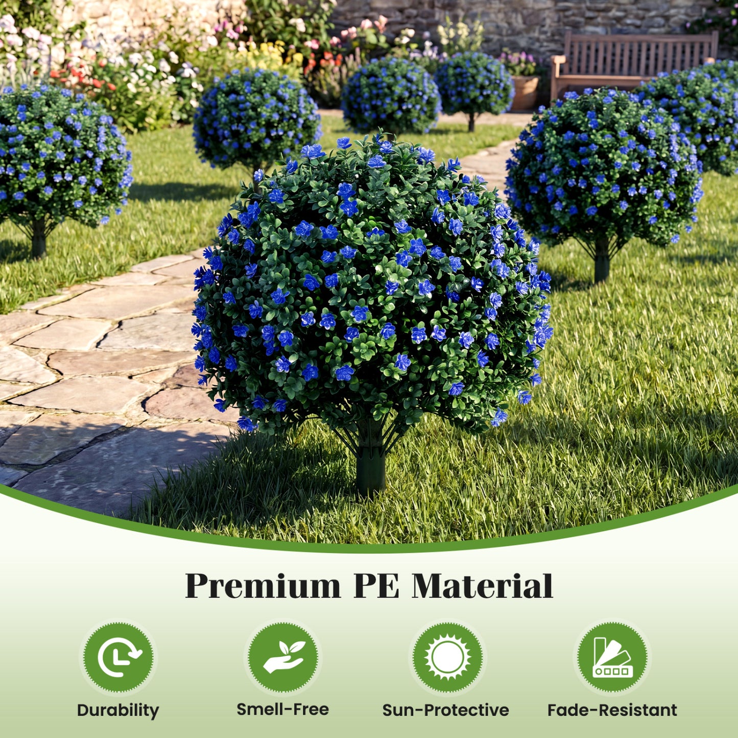 2 Pack Artificial Camellia Boxwood Topiary Ball Trees Faux Plants at Gallery Canada