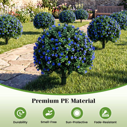 2 Pack Artificial Camellia Boxwood Topiary Ball Trees Faux Plants at Gallery Canada