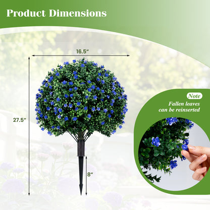 2 Pack Artificial Camellia Boxwood Topiary Ball Trees Faux Plants at Gallery Canada