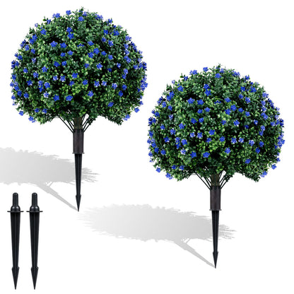2 Pack Artificial Camellia Boxwood Topiary Ball Trees Faux Plants at Gallery Canada