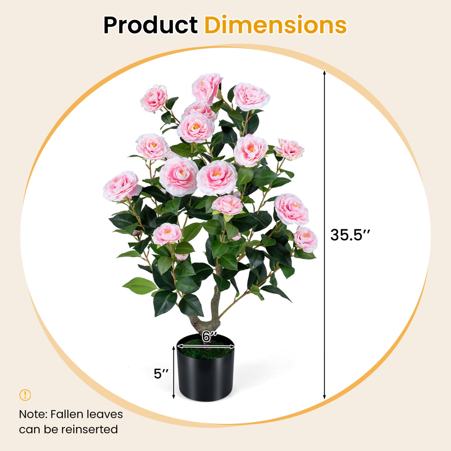 Artificial Camellia Tree, 2-Pack, Pink Faux Plants at Gallery Canada