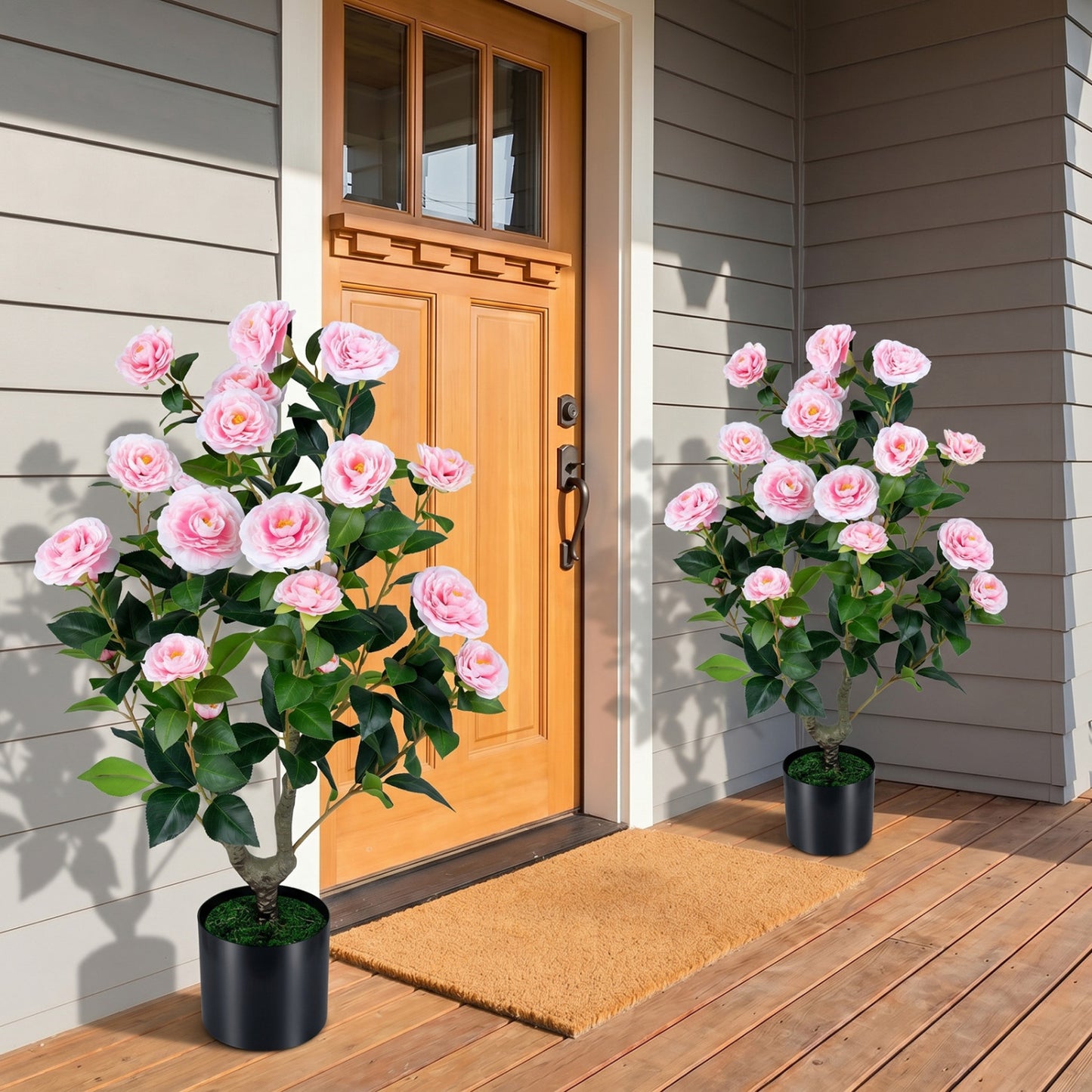 Artificial Camellia Tree, 2-Pack, Pink Faux Plants at Gallery Canada