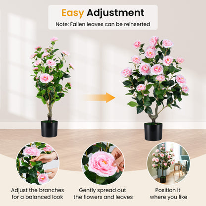 Artificial Camellia Tree, 2-Pack, Pink Faux Plants at Gallery Canada