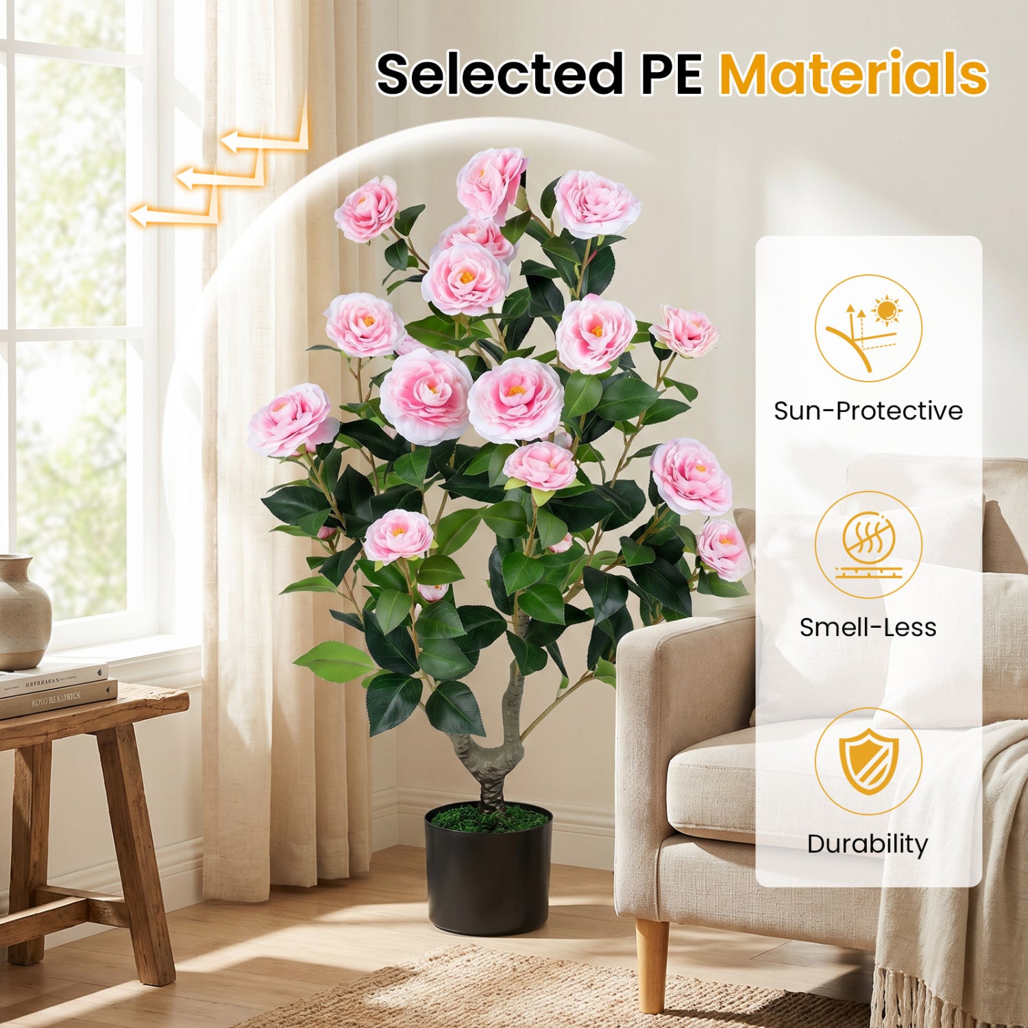 Artificial Camellia Tree, 2-Pack, Pink Faux Plants at Gallery Canada