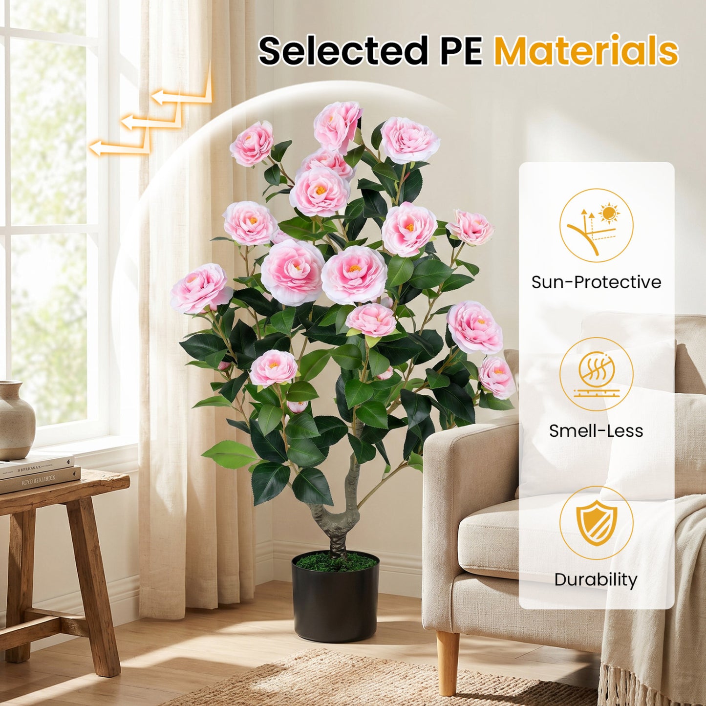 Artificial Camellia Tree, 2-Pack, Pink Faux Plants at Gallery Canada