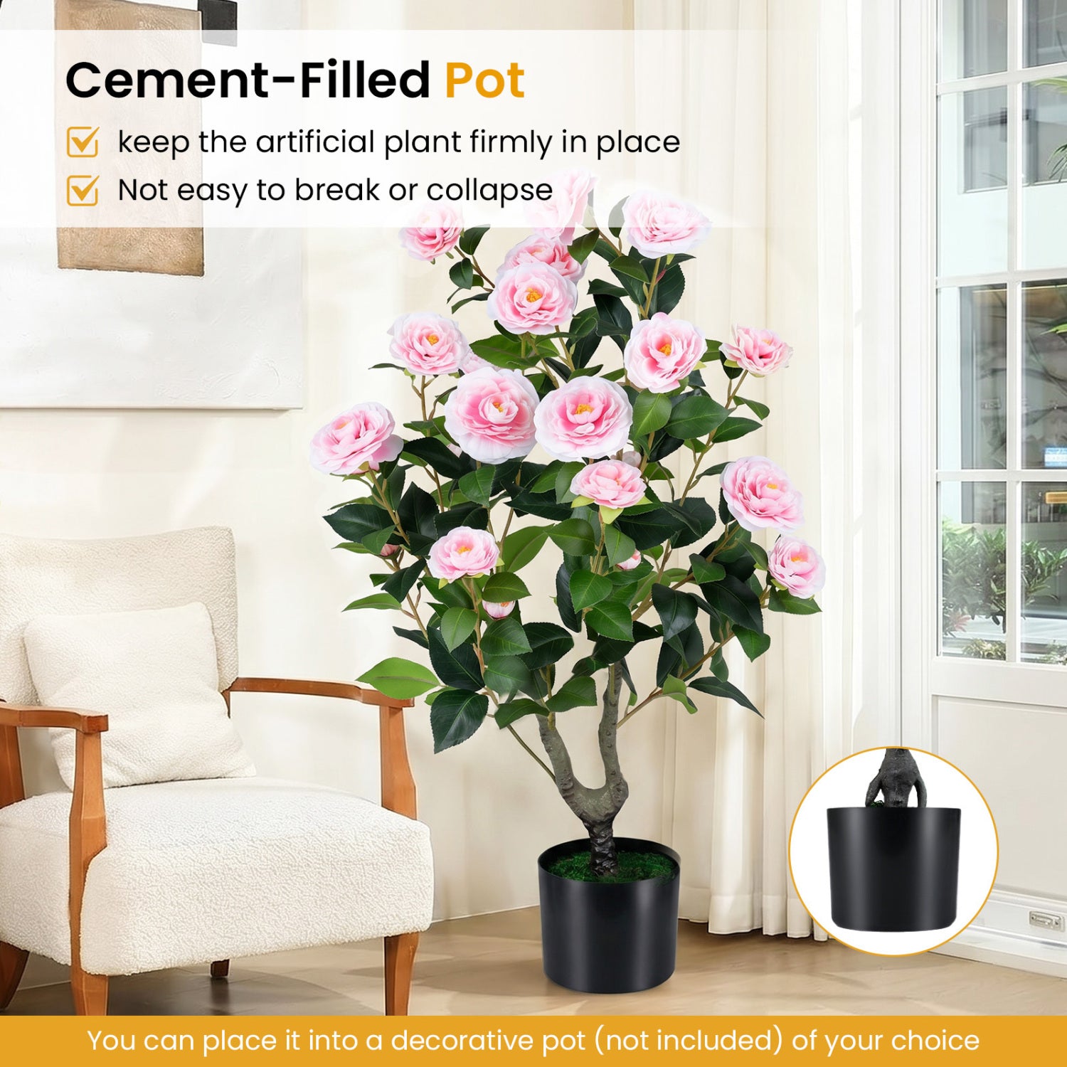 Artificial Camellia Tree, 2-Pack, Pink Faux Plants at Gallery Canada